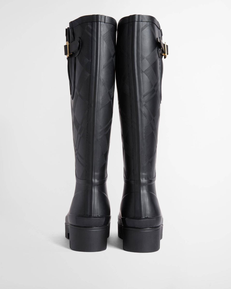Barbour Leighton Tartan Tall Welly - Black