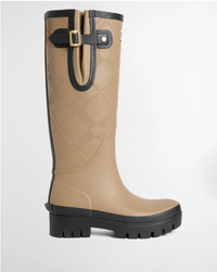 Barbour Leighton Tartan Tall Welly - Military Brown/Black