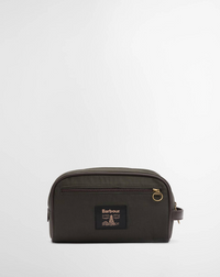 Barbour Wax Hanging Washbag - Olive/Beacon