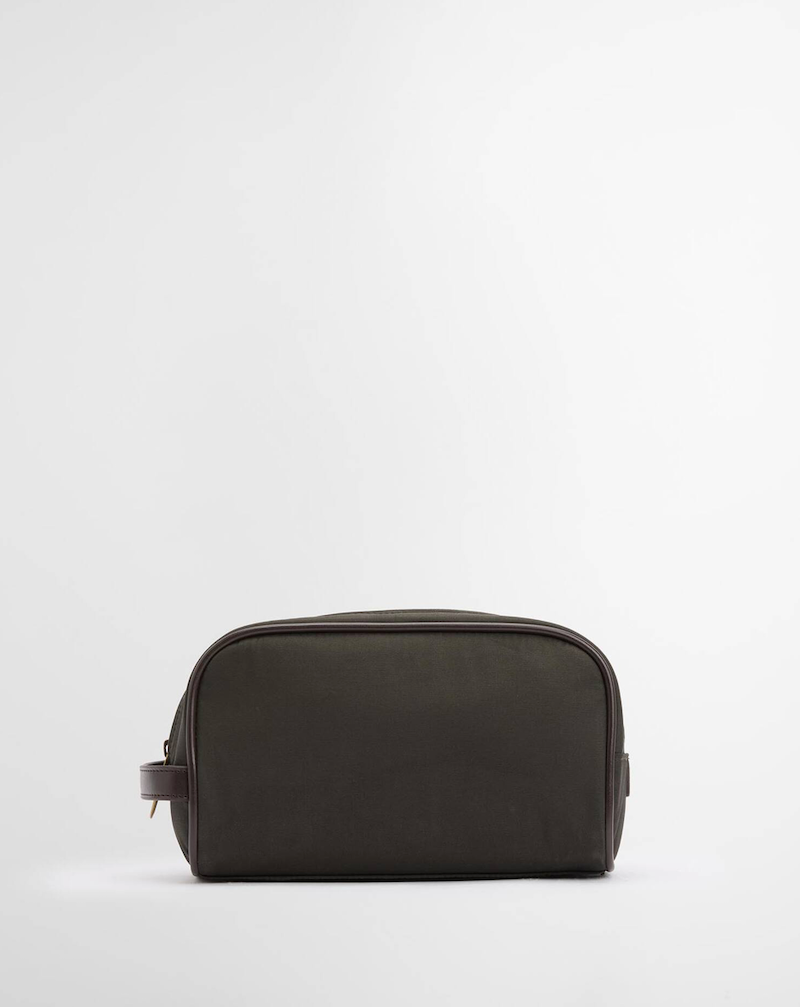 Barbour Wax Hanging Washbag - Olive/Beacon