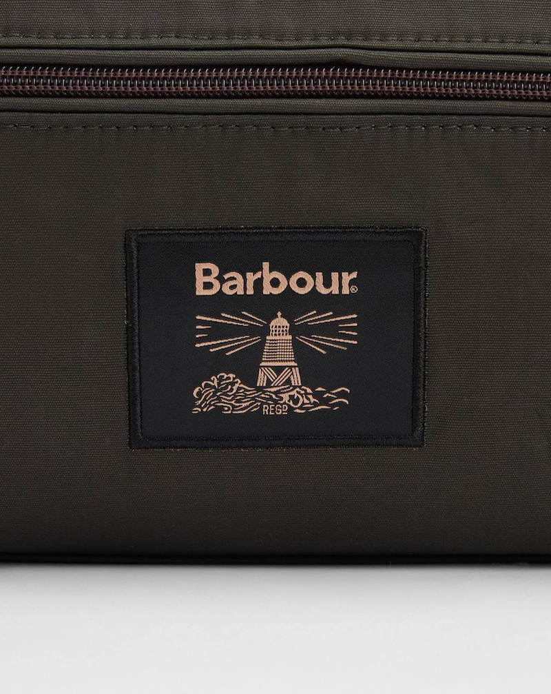 Barbour Wax Hanging Washbag - Olive/Beacon