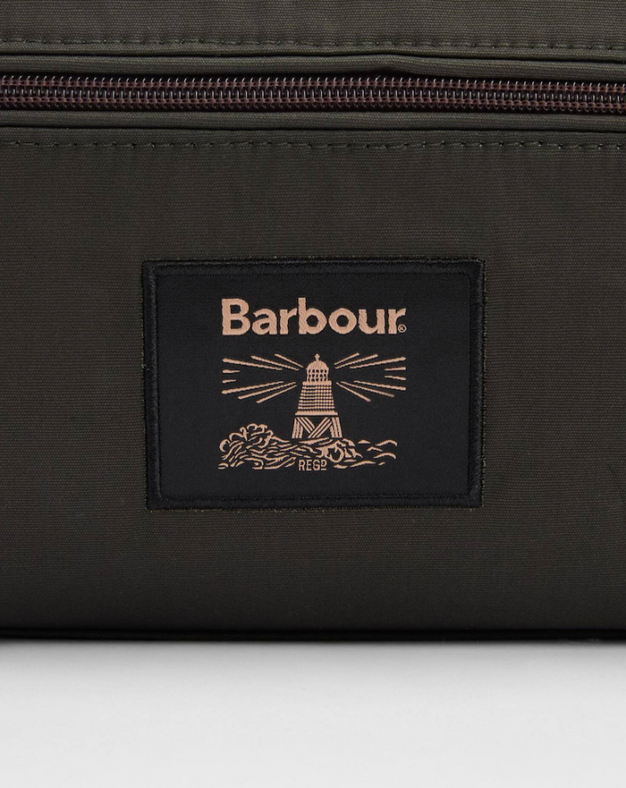 Barbour Wax Hanging Washbag - Olive/Beacon