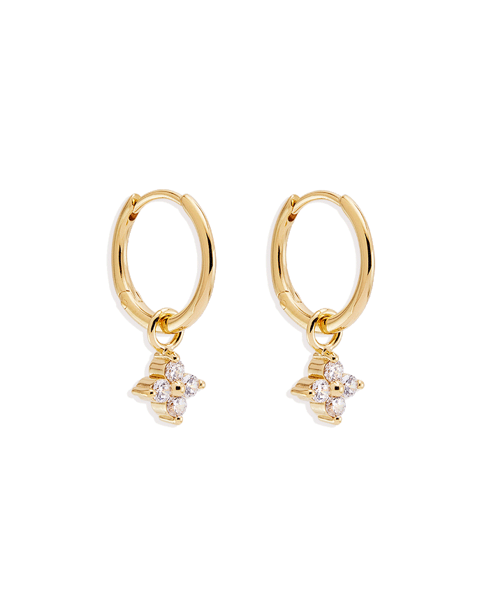 By Charlotte Crystal Bloom Hoops -18k Gold Vermeil