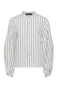 CABLE AVONDALE LINEN BLOUSE - NAVY STRIPE