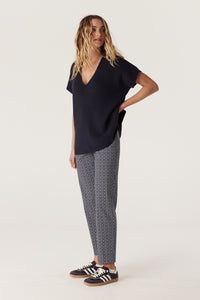 CABLE BELL GEO PANT - NAVY PRINT