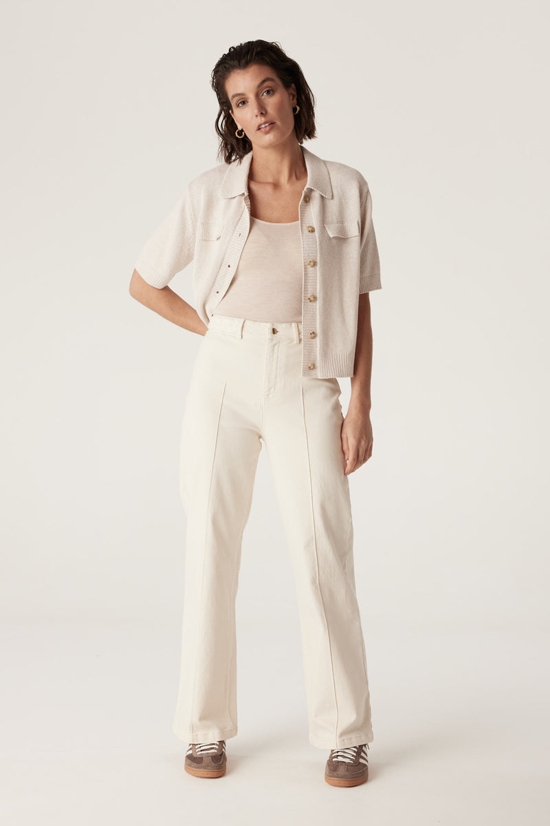 CABLE CARTER PANT - ECRU