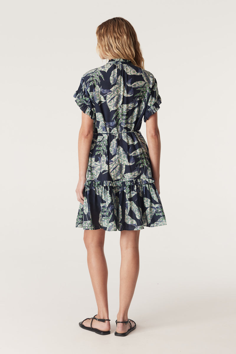 CABLE HAVANA FRILL DRESS - NAVY FLORAL