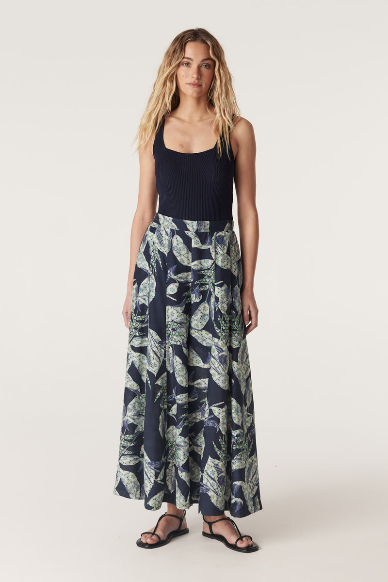 CABLE HAVANA WIDE LEG PANT - NAVY FLORAL