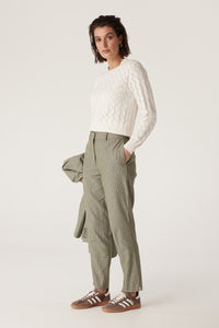 Cable Mosman Pinstripe Pant - Sage Green Pinstripe