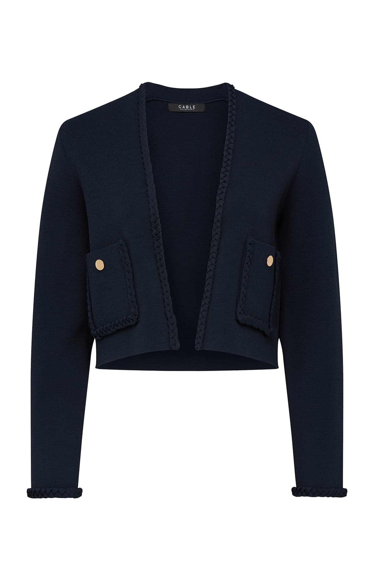 CABLE RIVIERA CREPE JACKET - NAVY