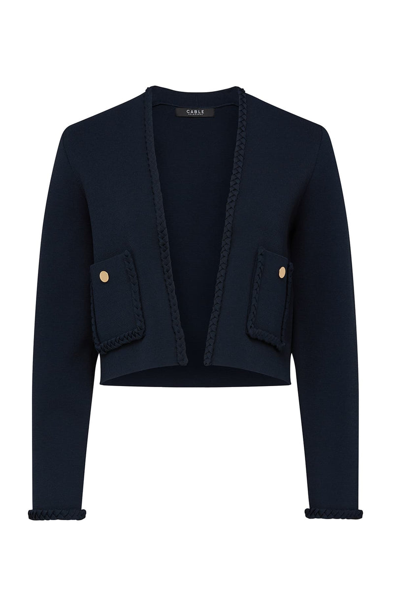 Cable Riviera Crepe Jacket - Navy