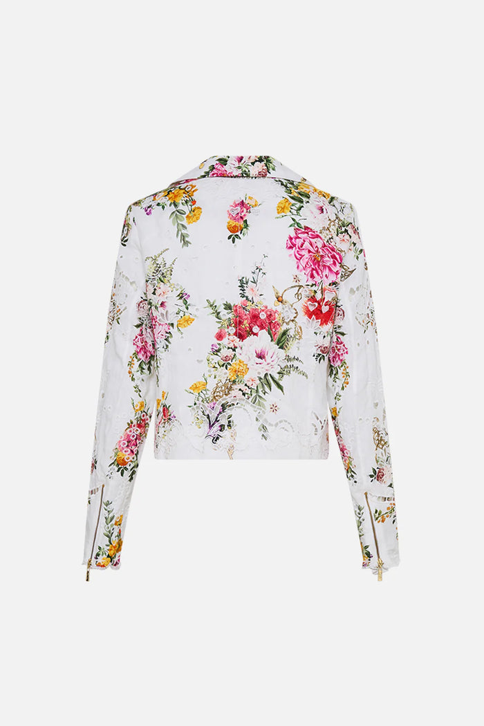 CAMILLA BIKER JACKET WITH SHOULDER YOKE - EGYPTIAN ROSE