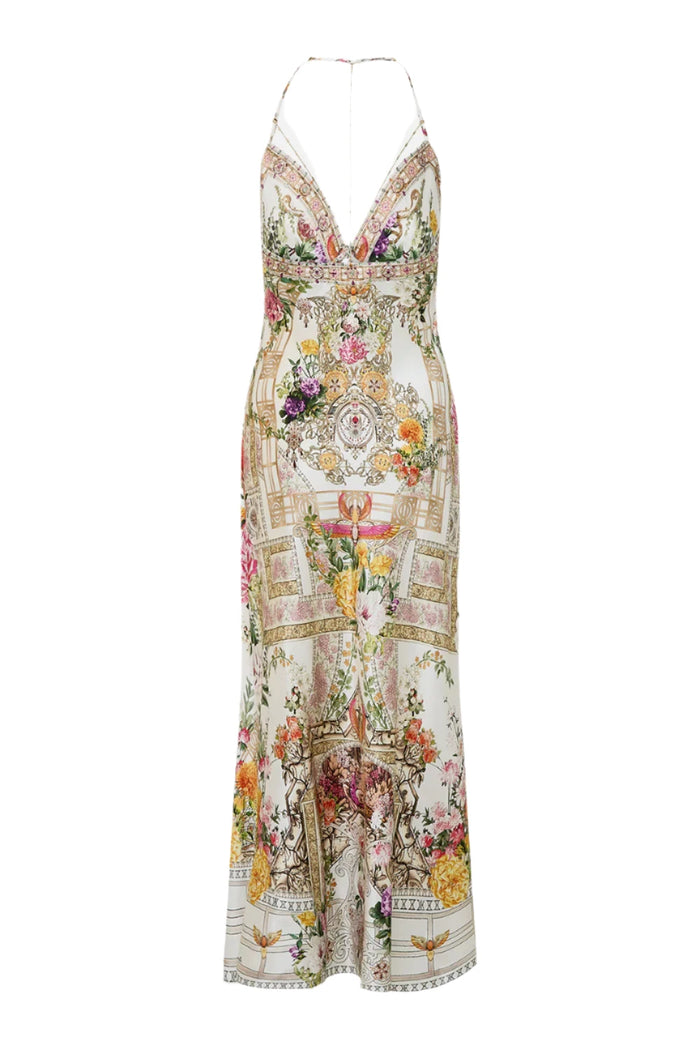 CAMILLA CHAIN DETAIL SLIP DRESS - EGYPTIAN ROSE