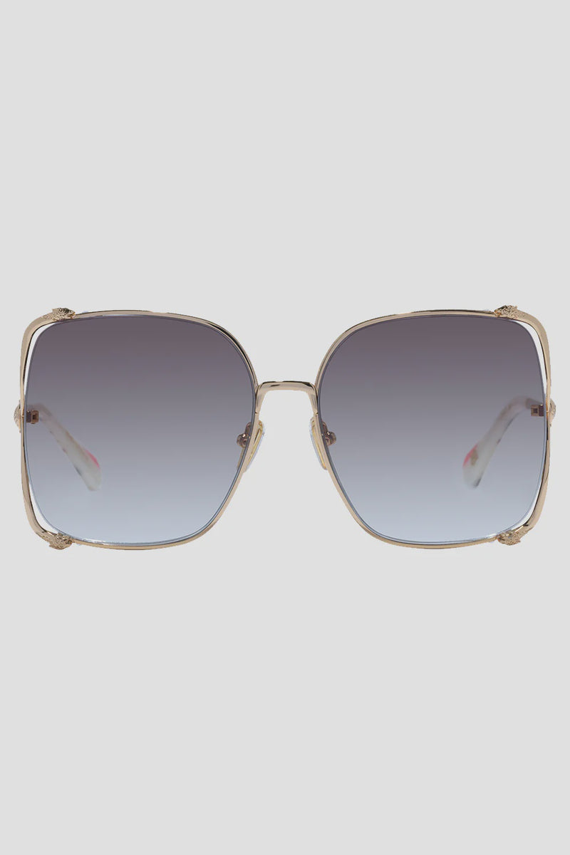 CAMILLA TO GLAM TO GIVE A DAM SUNGLASSES - PINK LENS/GOLD FRAME