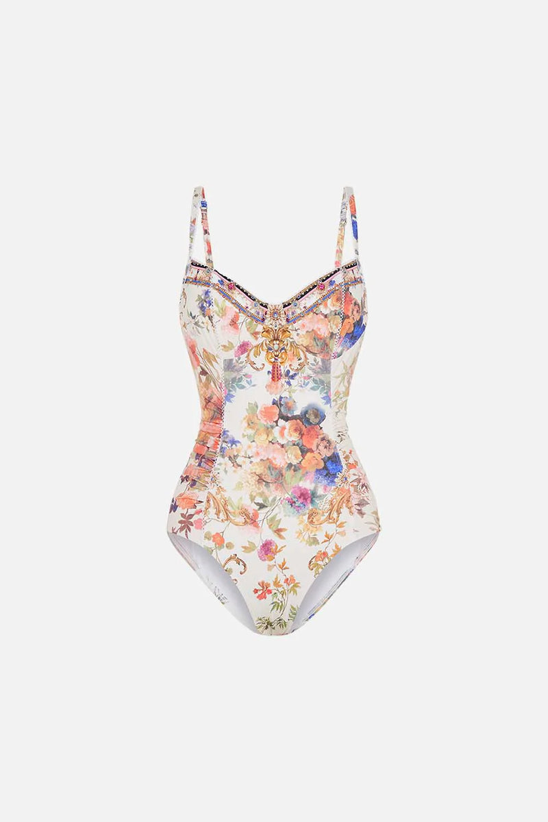 CAMILLA ROUCHED SIDE ONE PIECE - FRIENDS WITH FRESCOS - ESCAPE CLOTHING