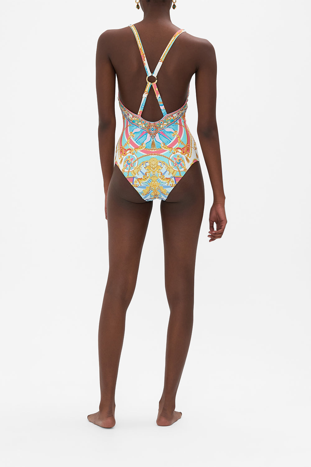 CAMILLA RING DETAIL PLUNGE ONE PIECE - SAIL AWAY WITH ME - ESCAPE CLOTHING
