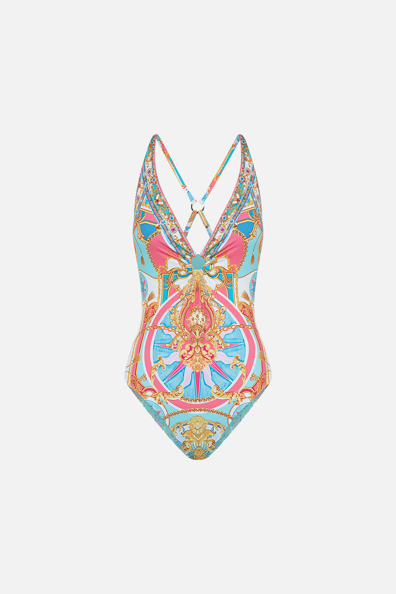 CAMILLA RING DETAIL PLUNGE ONE PIECE - SAIL AWAY WITH ME - ESCAPE CLOTHING