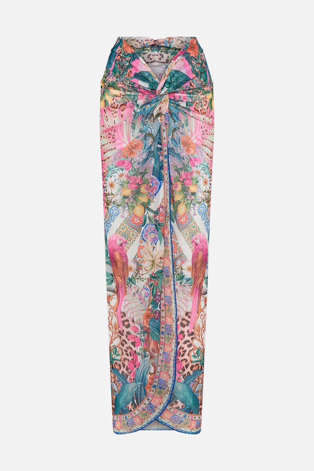 CAMILLA TWIST FRONT LONG SKIRT - FLOWERS OF NEPTUNE - ESCAPE CLOTHING