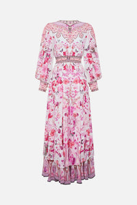 Camilla Long Button Front Dress - Botanical Novella