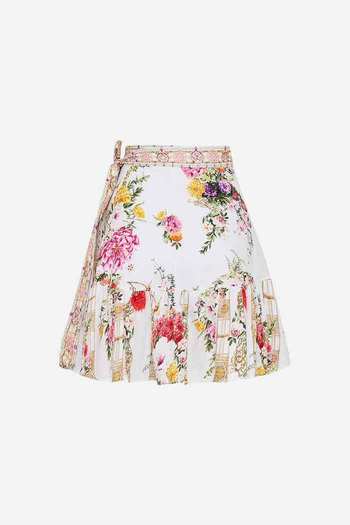 CAMILLA RUFFLE HEM WRAP SKIRT - EGYPTIAN ROSE