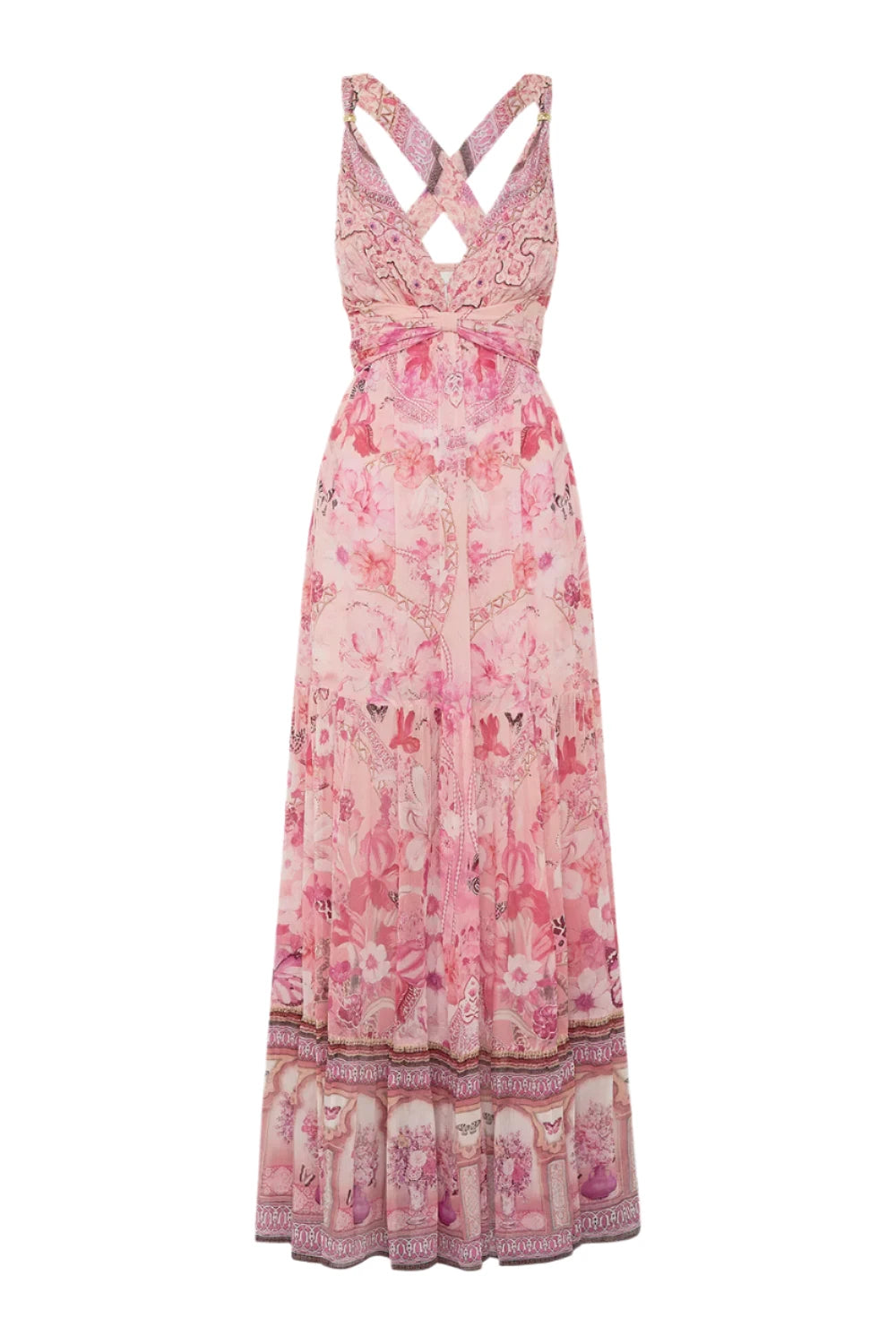 Camilla Bead Strap Gathered Panel Dress - Botanical Novella