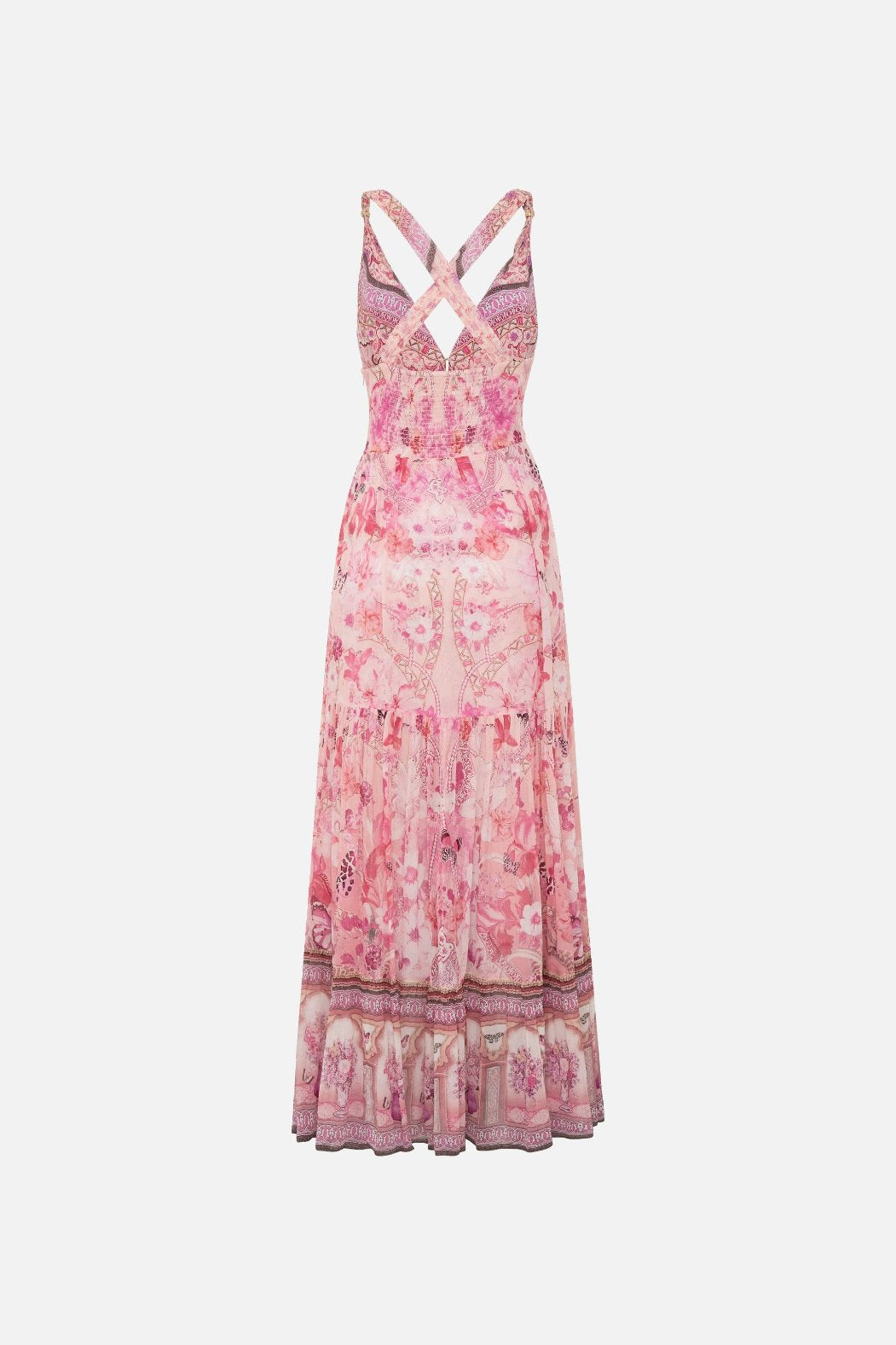 Camilla Bead Strap Gathered Panel Dress - Botanical Novella