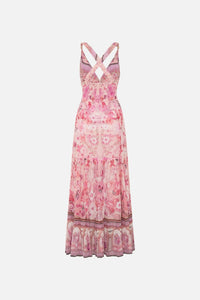 Camilla Bead Strap Gathered Panel Dress - Botanical Novella