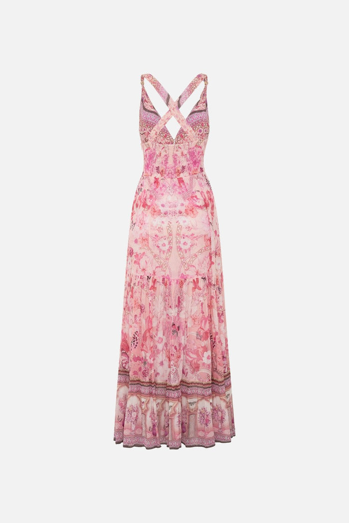 CAMILLA BEAD STRAP GATHERED PANEL DRESS - BOTANICAL NOVELLA