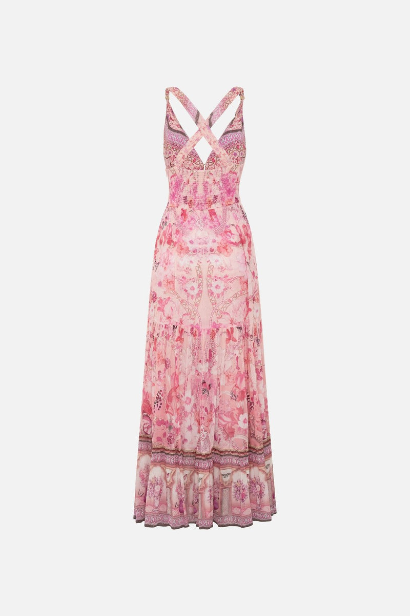 Camilla Bead Strap Gathered Panel Dress - Botanical Novella
