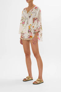 Camilla Raglan Sleeve Blouse With Cuff - Egyptian Rose