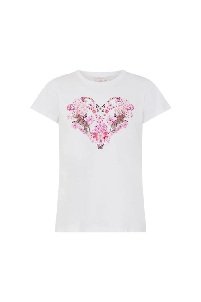 CAMILLA SLIM FIT ROUND NECK T-SHIRT - BOTANICAL NOVELLA