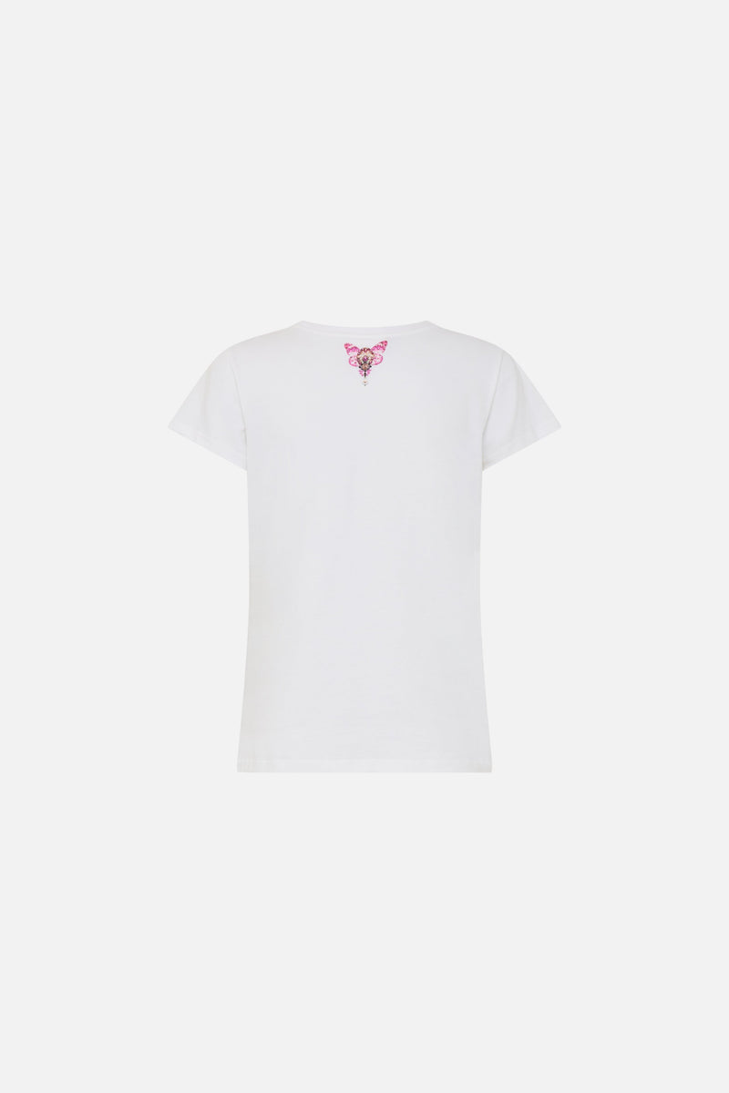 Camilla Slim Fit Round Neck T-Shirt - Botanical Novella