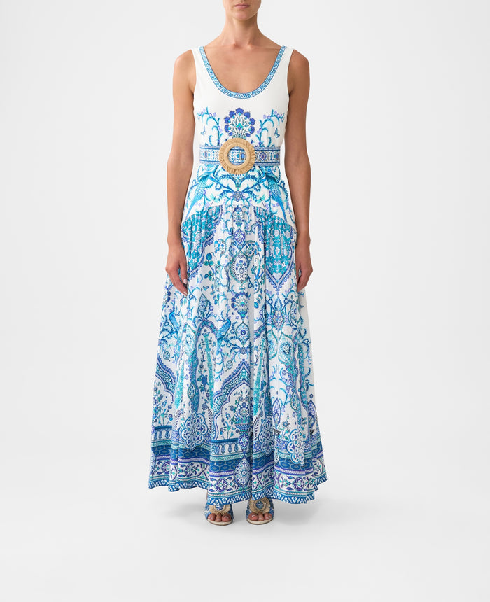 Camilla Jersey Tank Dress With Contrast Skirt - Isnik Lullaby