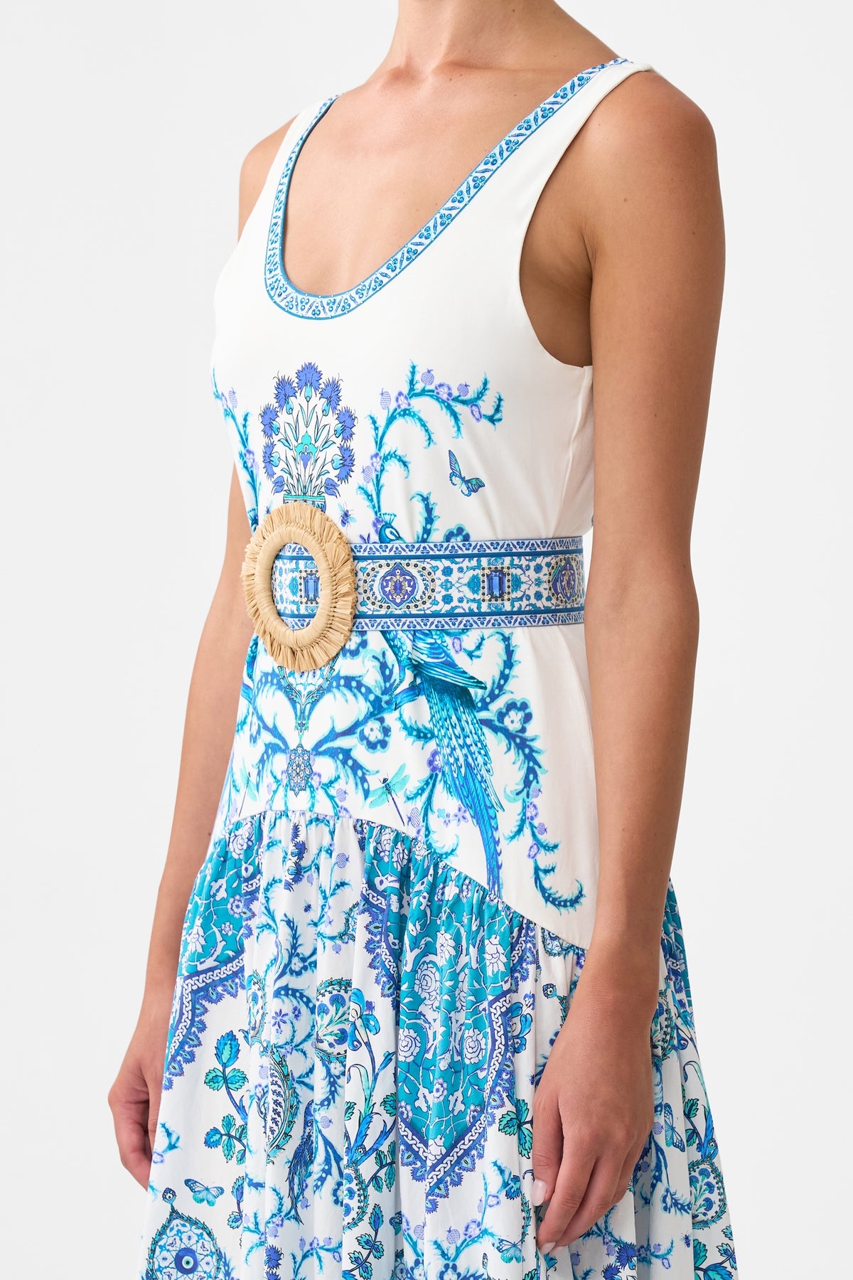 Camilla Jersey Tank Dress With Contrast Skirt - Isnik Lullaby