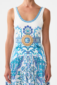 Camilla Jersey Tank Dress With Contrast Skirt - Isnik Lullaby
