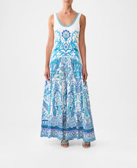 Camilla Jersey Tank Dress With Contrast Skirt - Isnik Lullaby