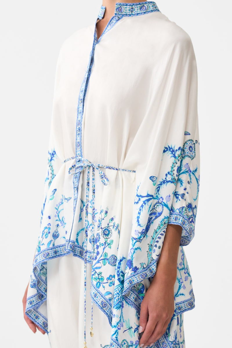 Camilla Button Through Scarf Blouse - Isnik Lullaby