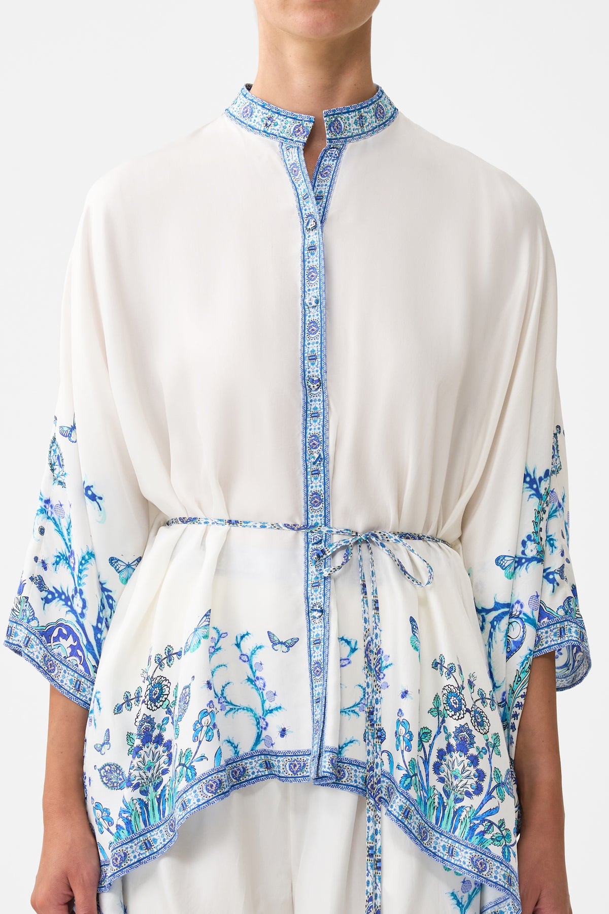 Camilla Button Through Scarf Blouse - Isnik Lullaby