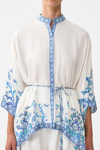 Camilla Button Through Scarf Blouse - Isnik Lullaby
