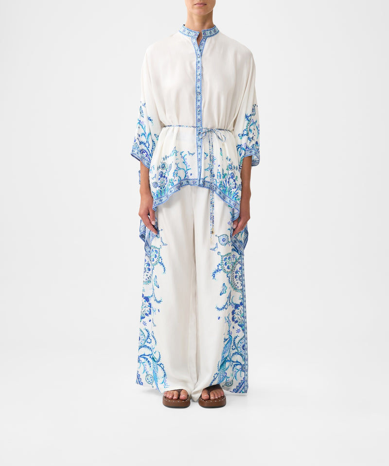 Camilla Button Through Scarf Blouse - Isnik Lullaby