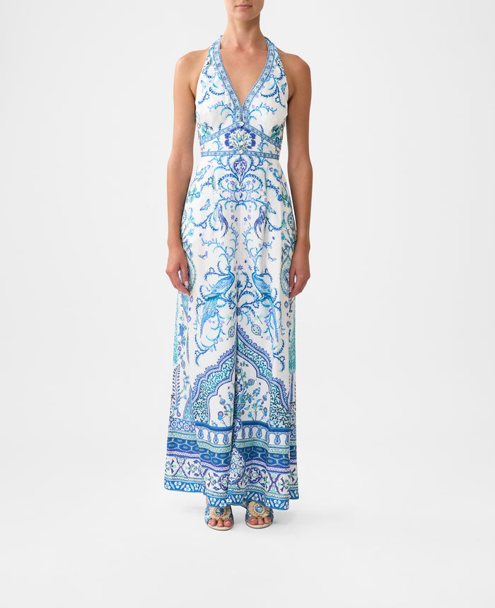Camilla Halterneck Jumpsuit With Tie Neck - Isnik Lullaby