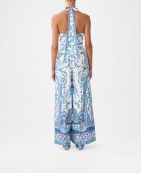 Camilla Halterneck Jumpsuit With Tie Neck - Isnik Lullaby