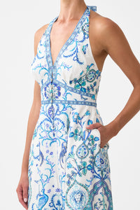 Camilla Halterneck Jumpsuit With Tie Neck - Isnik Lullaby