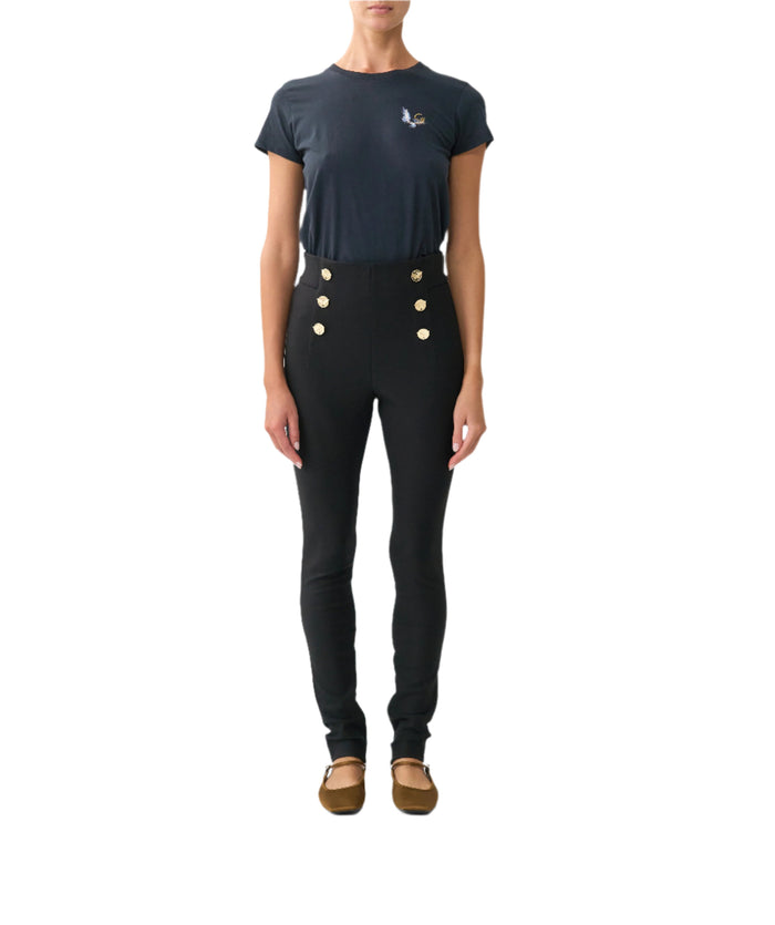 Camilla Button Embellished Ponte Pant - Ottoman Elegance