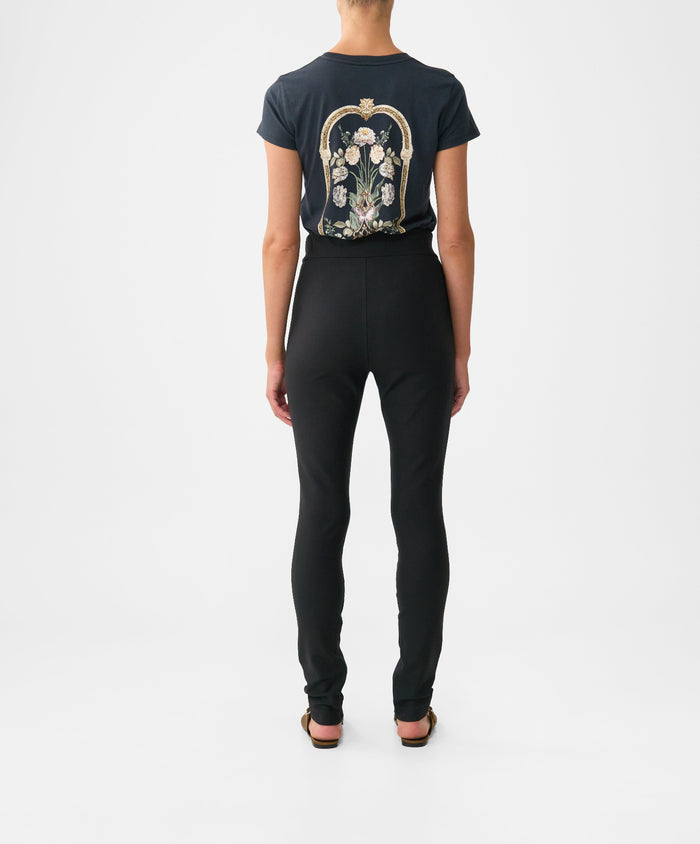 Camilla Button Embellished Ponte Pant - Ottoman Elegance