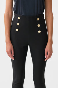 Camilla Button Embellished Ponte Pant - Ottoman Elegance