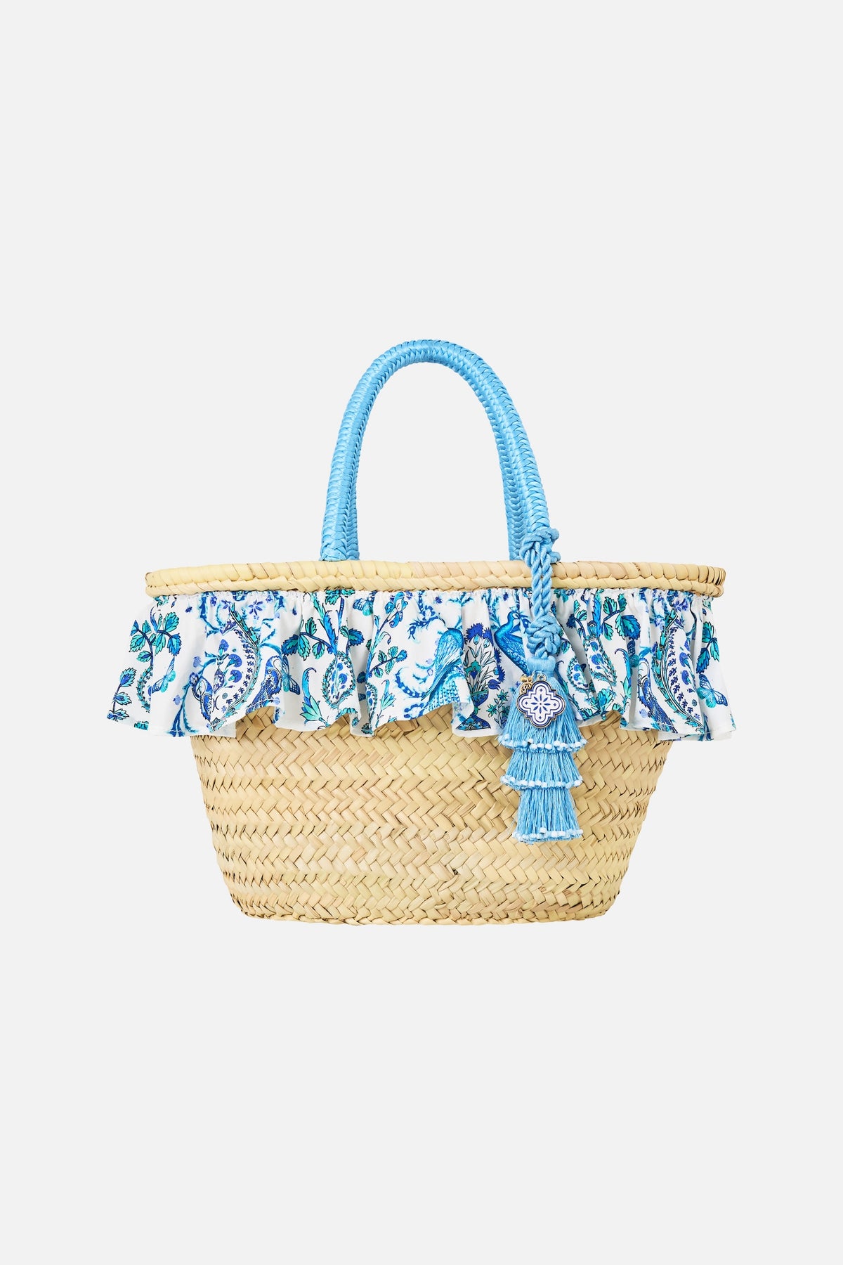 Camilla Raffia Tote With Frill Edge - Isnik Lullaby