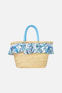 Camilla Raffia Tote With Frill Edge - Isnik Lullaby