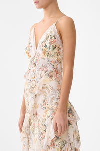 Camilla Asymmetrical Ruffle Slip Dress - Twilight In Istanbul