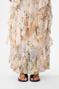 Camilla Asymmetrical Ruffle Slip Dress - Twilight In Istanbul